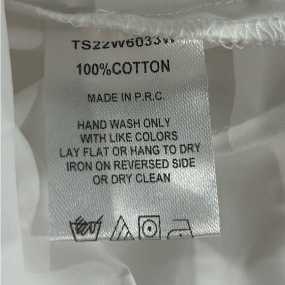 The Shirt Rochelle Behrens white cottage ruffle long sleeve blouse size S NWOT - Picture 9 of 9